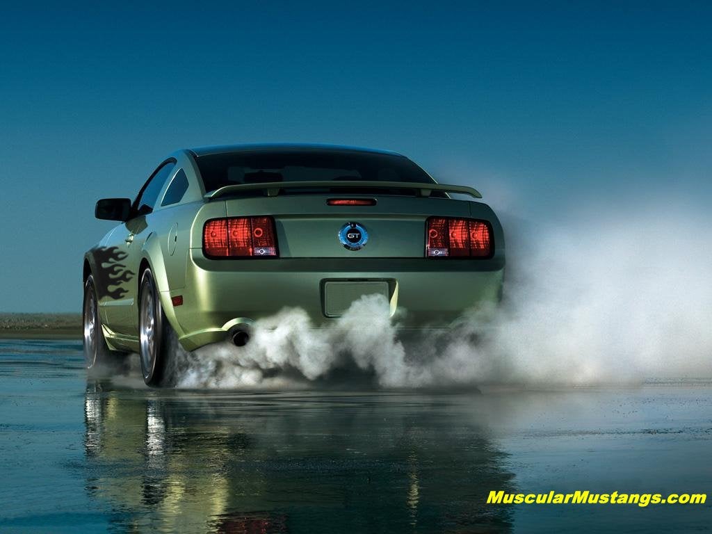 2005 Mustang Burnout Wallpaper 1024x768. Image Courtesy of Ford Motor 
