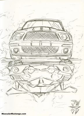Ford Mustang Sketches on Mustang Artwork   2007 Shelby Gt500 Sketch   Ford Mustang Pictures