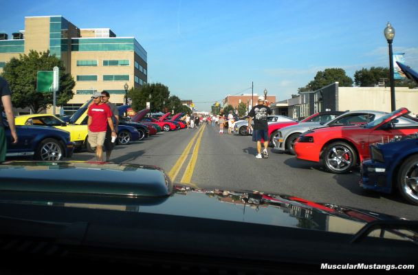 This is a picture of Mustang Alley at the 2011 Woodward Dream Cruise