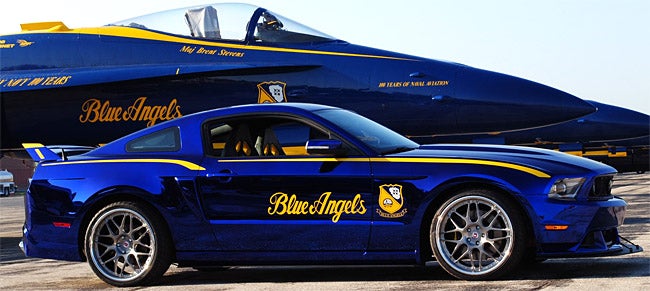 Blue Angels Mustang With Jet