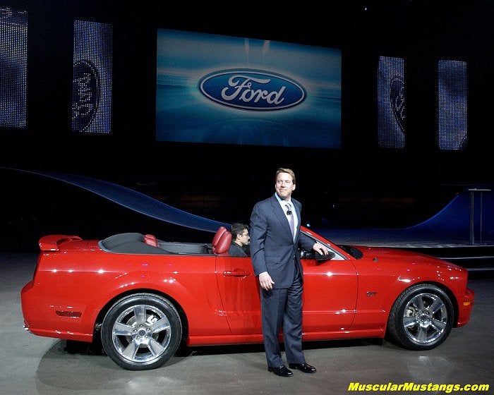 Bill Ford with 2005 Mustang Convertible at North American International Auto Show